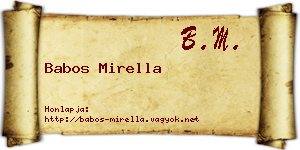 Babos Mirella névjegykártya
